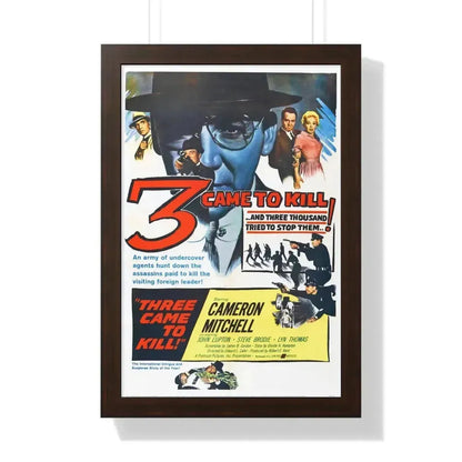 3 CAME TO KILL 1960 - Framed Movie Poster 16″ x 24″ Walnut - The Sticker Space