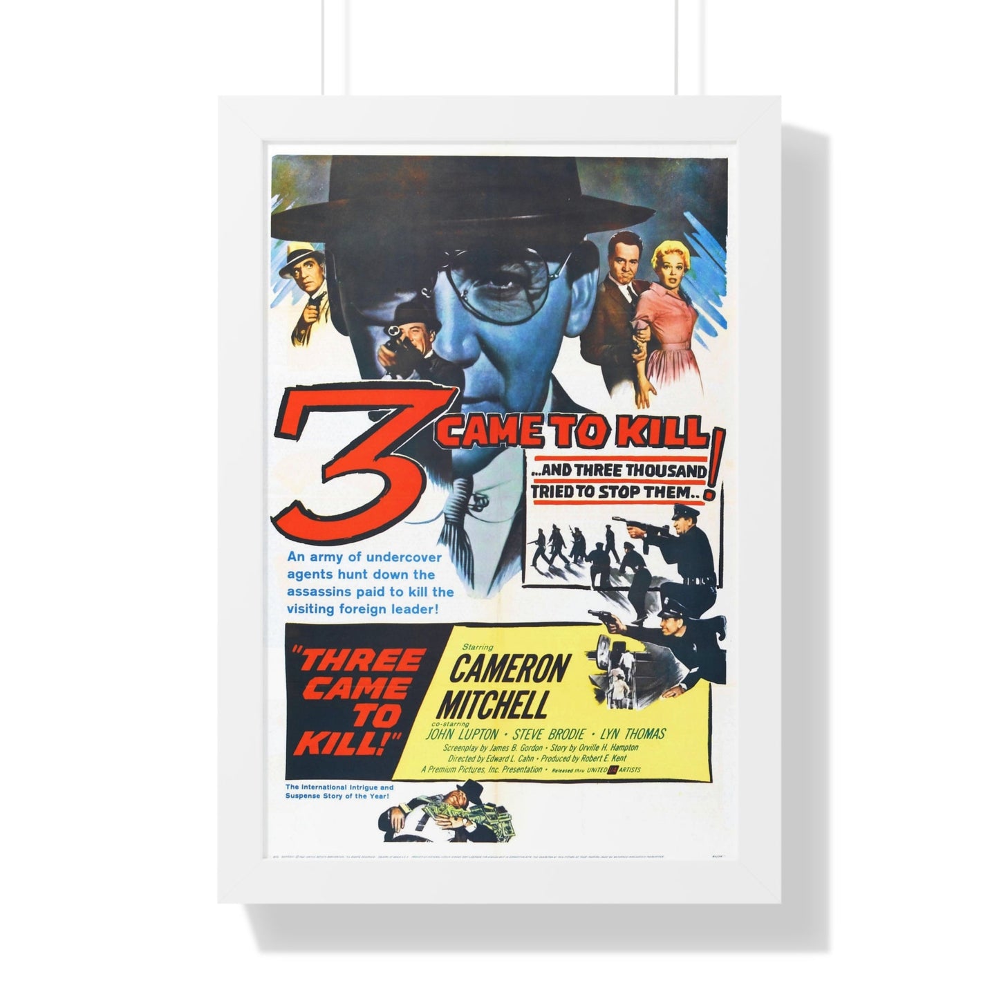 3 CAME TO KILL 1960 - Framed Movie Poster-16″ x 24″-The Sticker Space