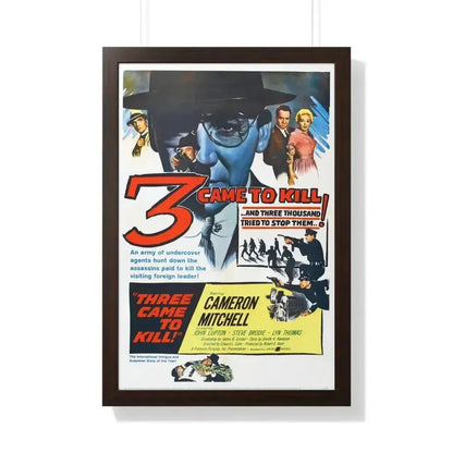 3 CAME TO KILL 1960 - Framed Movie Poster 20" x 30" Walnut - The Sticker Space
