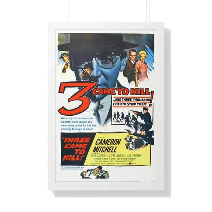 3 CAME TO KILL 1960 - Framed Movie Poster 20" x 30" White - The Sticker Space