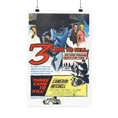3 CAME TO KILL 1960 - Paper Movie Poster - The Sticker Space
