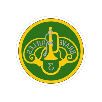 3 Cavalry Regiment (U.S. Army) REVERSE PRINT Transparent Die-Cut STICKER 3 Inch Die-Cut Transparent - The Sticker Space