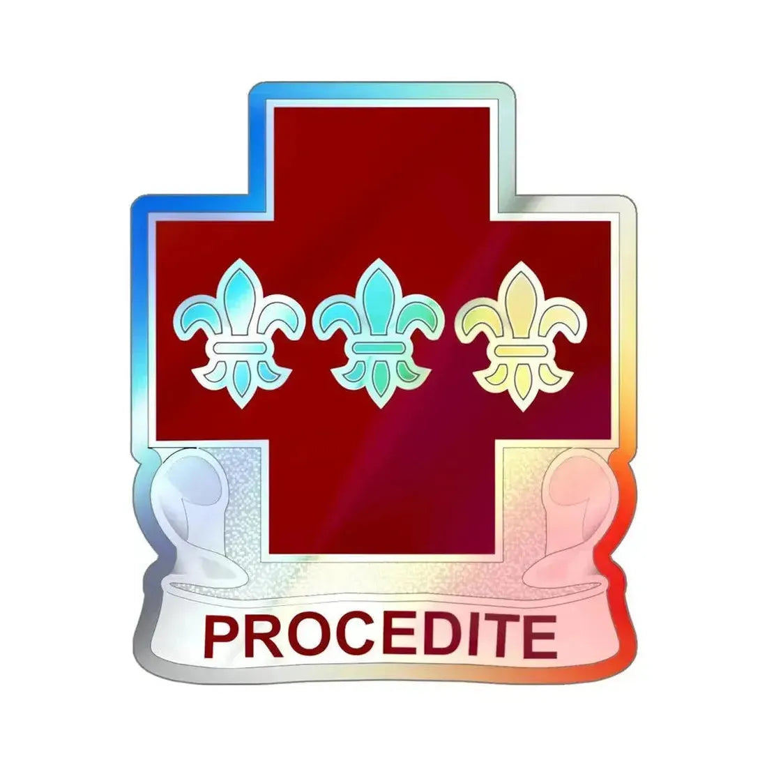 3 Evacuation Hospital (U.S. Army) Holographic STICKER Die-Cut Vinyl Decal 4 Inch Holographic - The Sticker Space