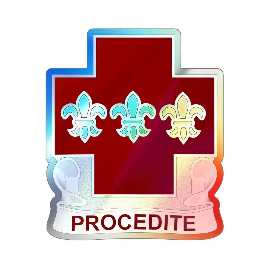 3 Evacuation Hospital (U.S. Army) Holographic STICKER Die-Cut Vinyl Decal 5 Inch Holographic - The Sticker Space