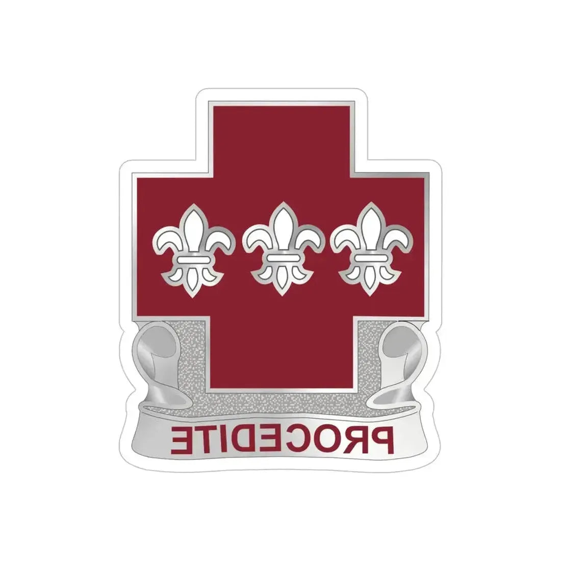 3 Evacuation Hospital (U.S. Army) REVERSE PRINT Transparent Die-Cut STICKER 5 Inch Die-Cut Transparent - The Sticker Space