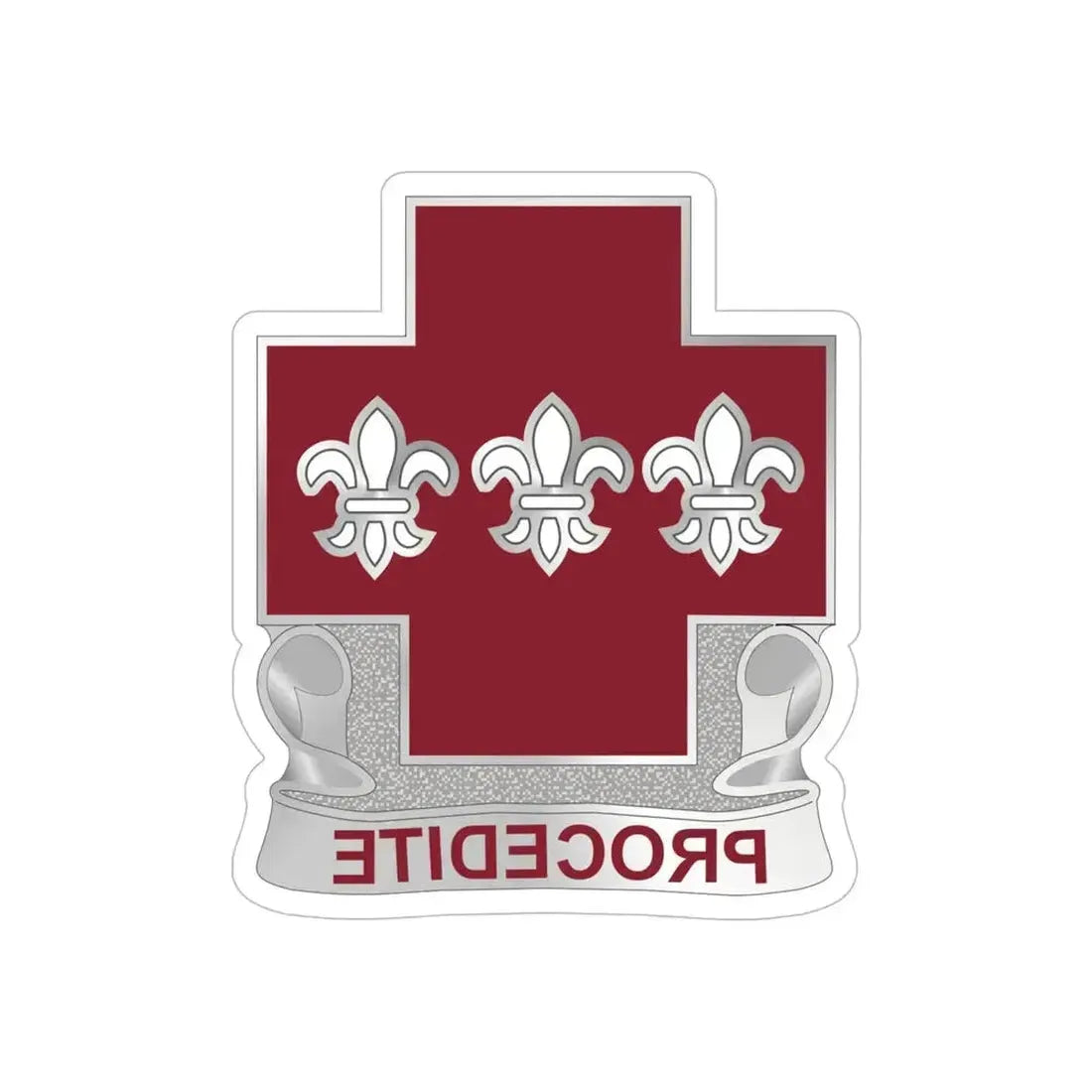 3 Evacuation Hospital (U.S. Army) REVERSE PRINT Transparent Die-Cut STICKER 6 Inch Die-Cut Transparent - The Sticker Space