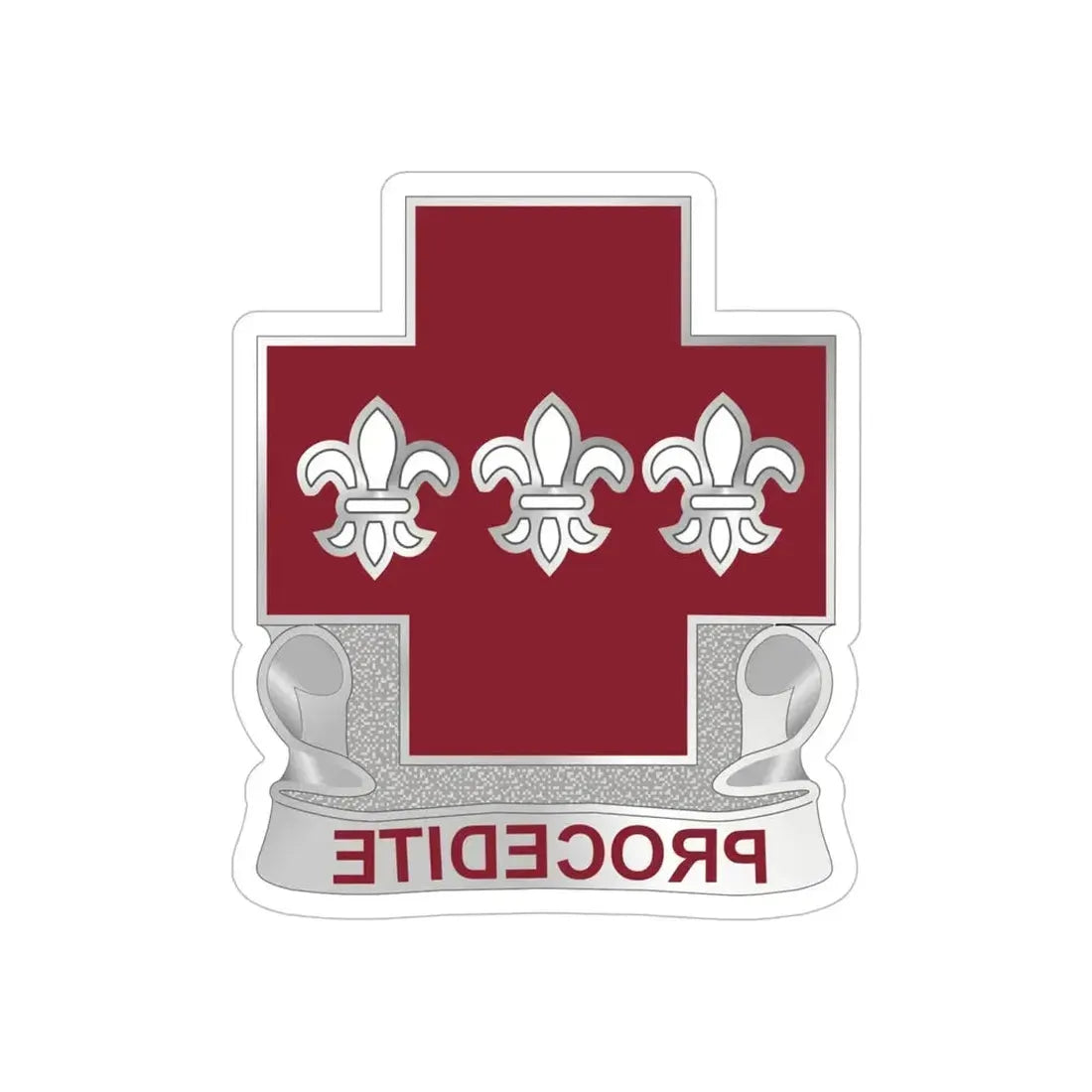 3 Evacuation Hospital (U.S. Army) REVERSE PRINT Transparent Die-Cut STICKER - The Sticker Space