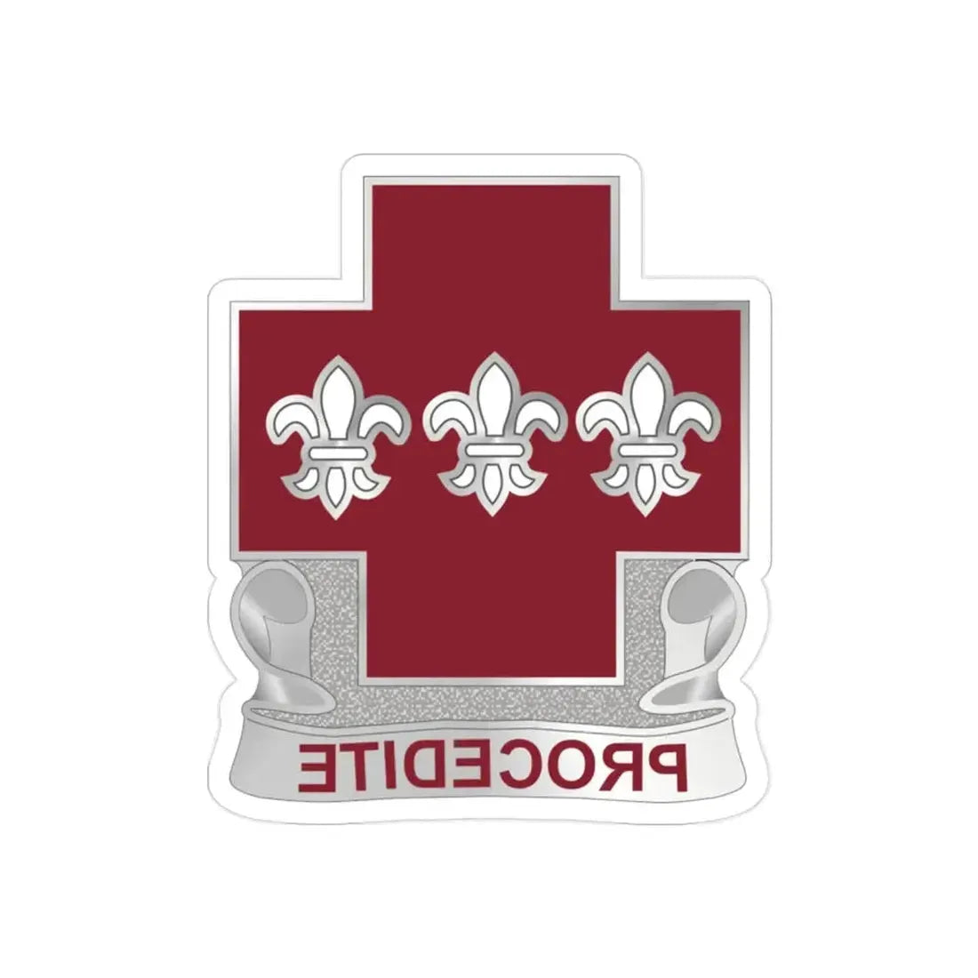 3 Evacuation Hospital (U.S. Army) REVERSE PRINT Transparent Die-Cut STICKER - The Sticker Space