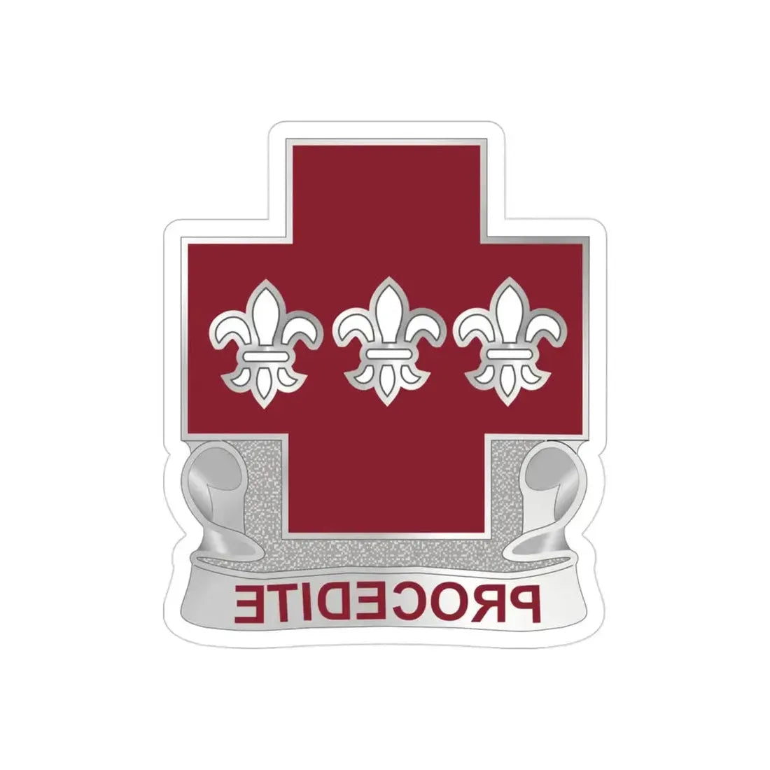 3 Evacuation Hospital (U.S. Army) REVERSE PRINT Transparent Die-Cut STICKER - The Sticker Space
