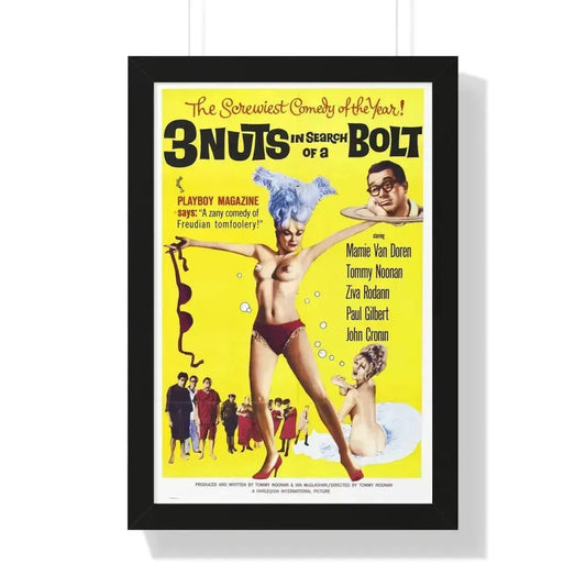 3 NUTS IN SEARCH OF A BOLT 1964 - Framed Movie Poster 16″ x 24″ Black - The Sticker Space