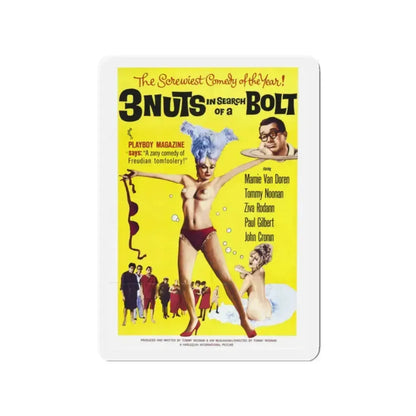3 NUTS IN SEARCH OF A BOLT 1964 Movie Poster - Refrigerator Magnet 2 Inch - The Sticker Space