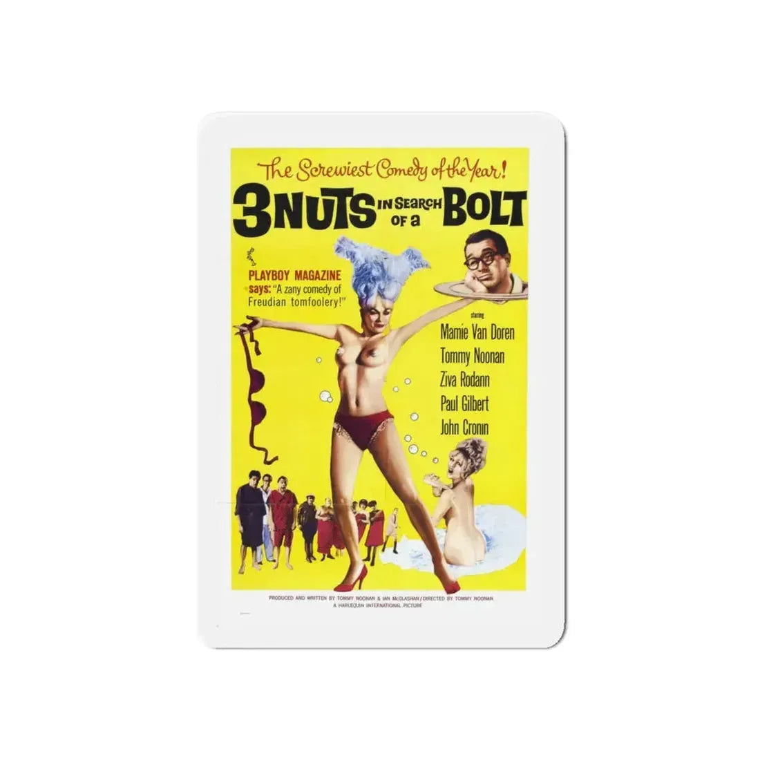 3 NUTS IN SEARCH OF A BOLT 1964 Movie Poster - Refrigerator Magnet - The Sticker Space