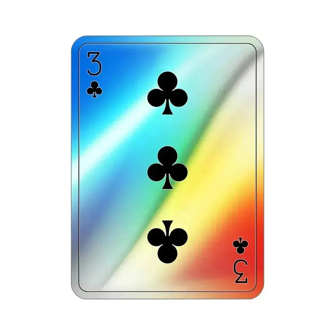 3 of Clubs Playing Card Holographic STICKER Die-Cut Vinyl Decal 4 Inch Holographic - The Sticker Space