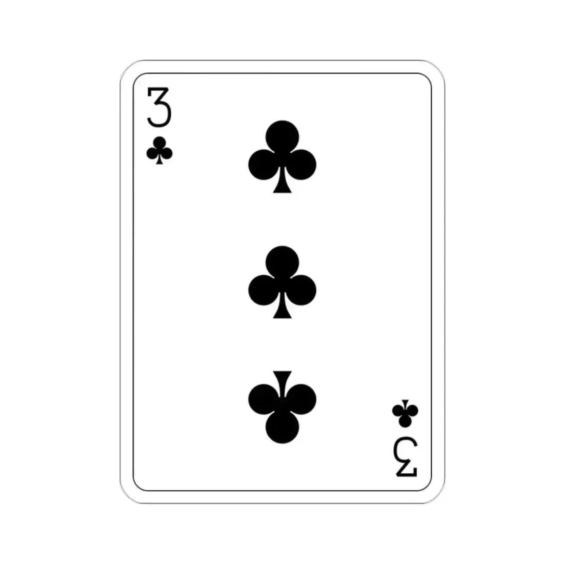 3 of Clubs Playing Card STICKER Vinyl Die-Cut Decal 2 Inch - The Sticker Space