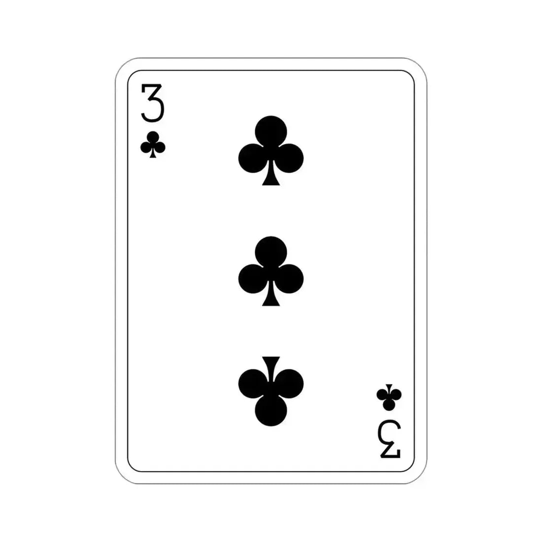 3 of Clubs Playing Card STICKER Vinyl Die-Cut Decal 4 Inch - The Sticker Space