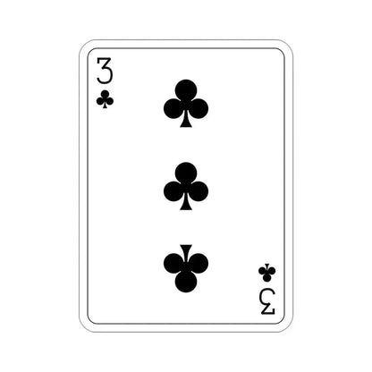 3 of Clubs Playing Card STICKER Vinyl Die-Cut Decal 4 Inch - The Sticker Space