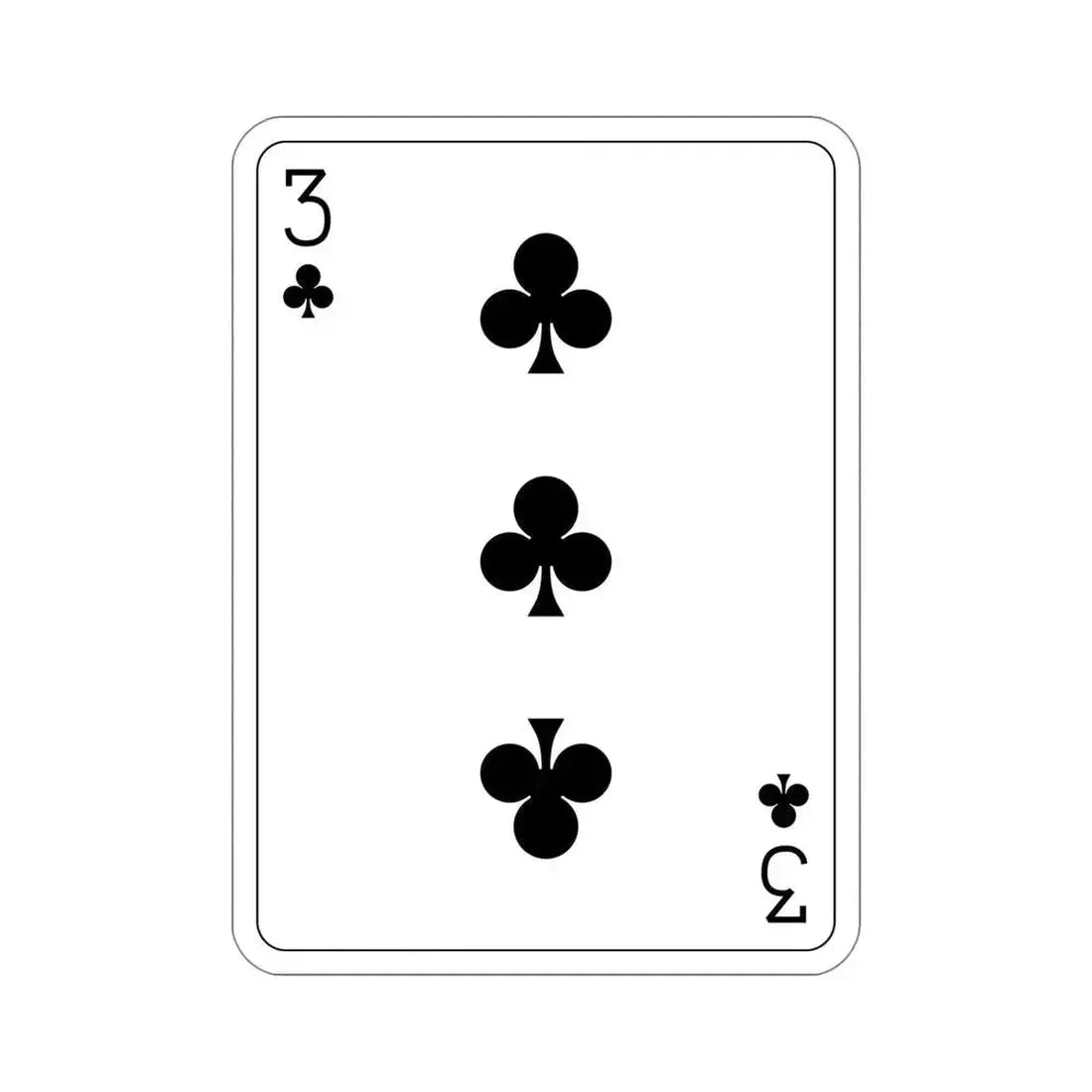 3 of Clubs Playing Card STICKER Vinyl Die-Cut Decal 5 Inch - The Sticker Space