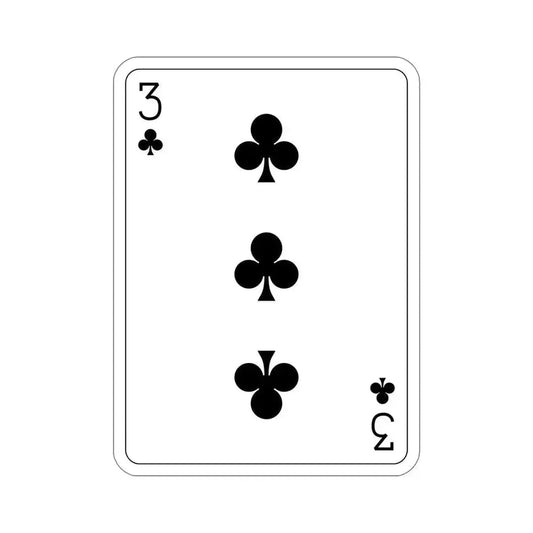 3 of Clubs Playing Card STICKER Vinyl Die-Cut Decal 6 Inch - The Sticker Space