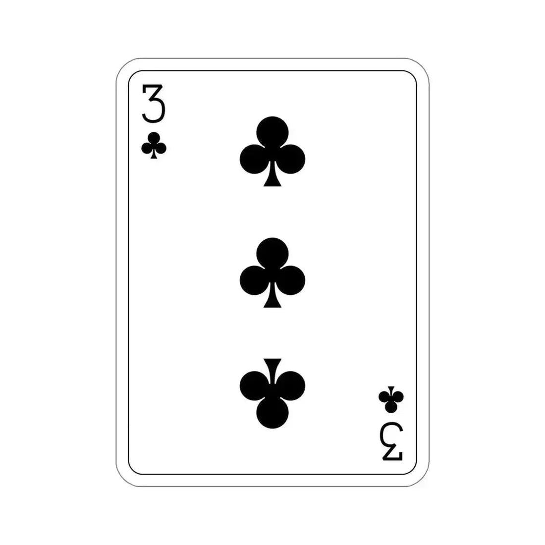 3 of Clubs Playing Card STICKER Vinyl Die-Cut Decal 6 Inch - The Sticker Space