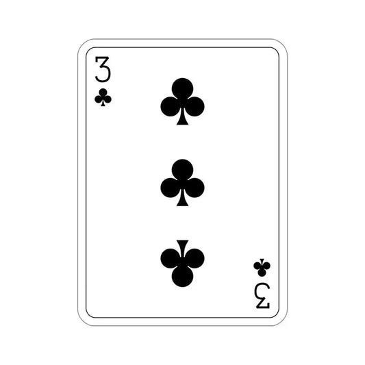 3 of Clubs Playing Card STICKER Vinyl Die-Cut Decal 6 Inch - The Sticker Space