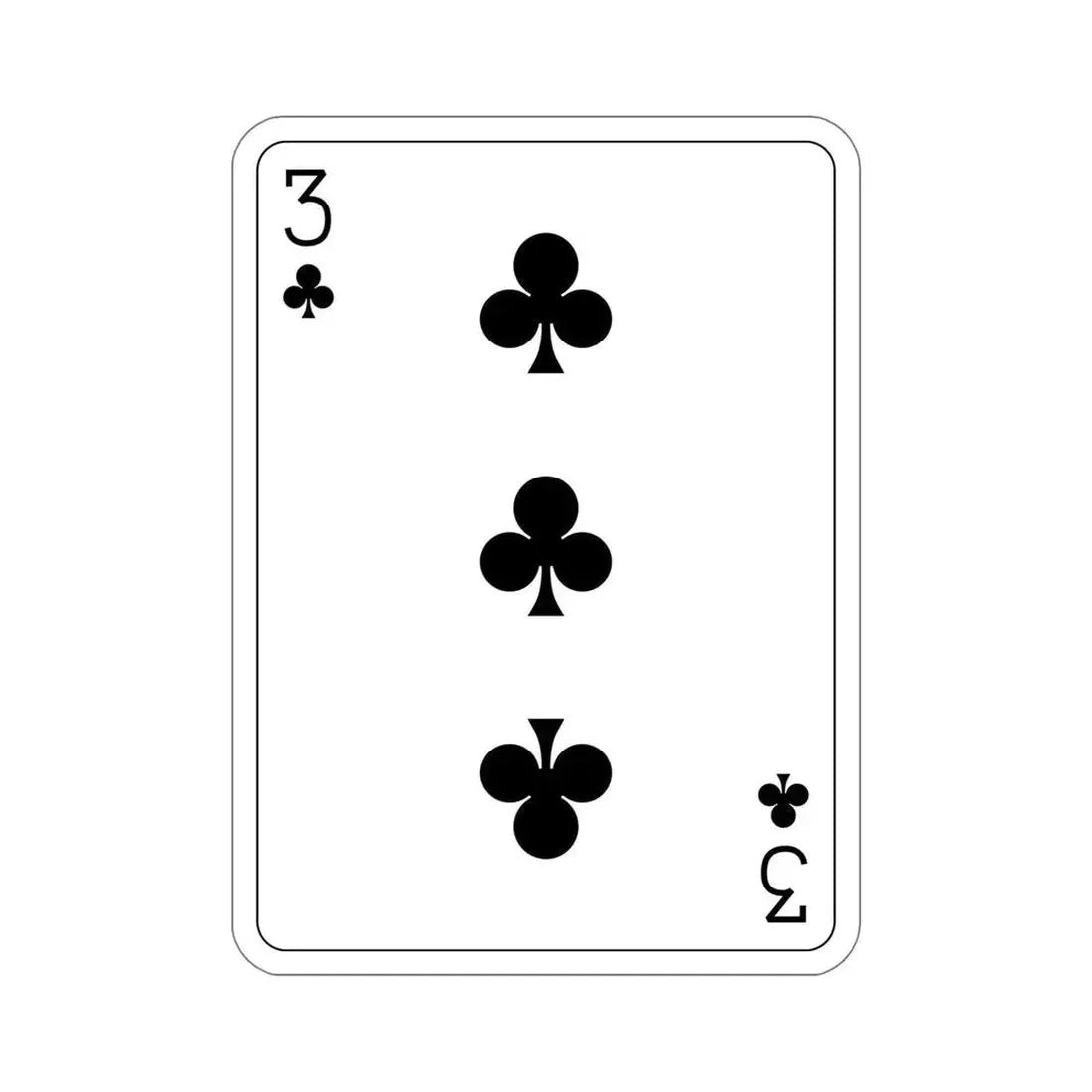 3 of Clubs Playing Card STICKER Vinyl Die-Cut Decal - The Sticker Space