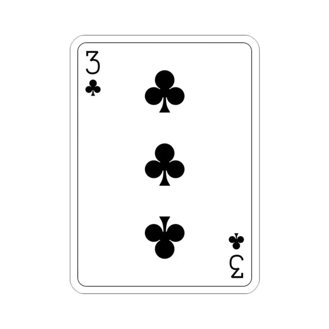 3 of Clubs Playing Card STICKER Vinyl Die-Cut Decal - The Sticker Space
