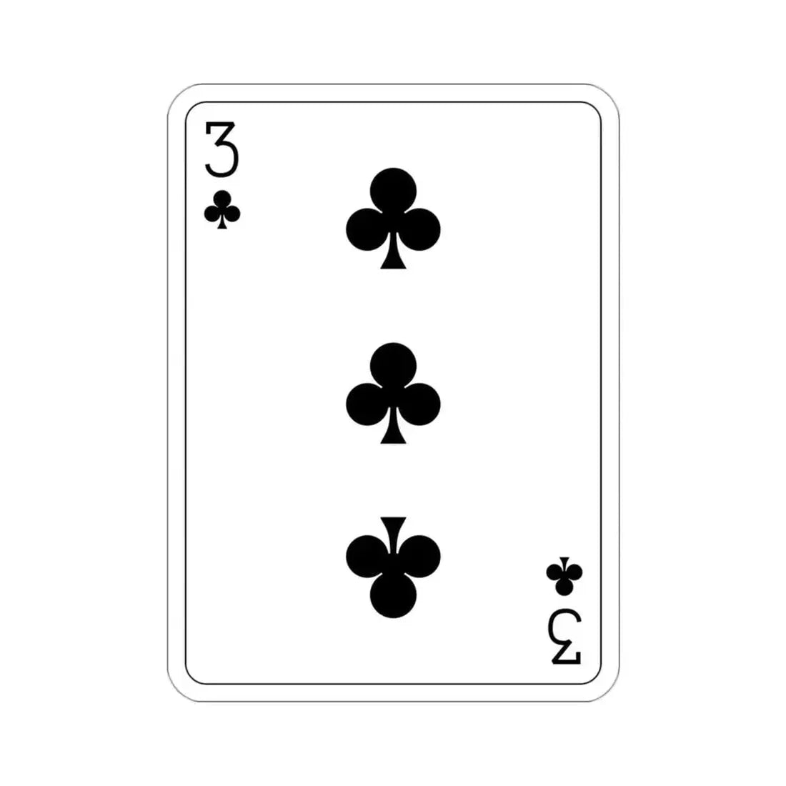 3 of Clubs Playing Card STICKER Vinyl Die-Cut Decal - The Sticker Space