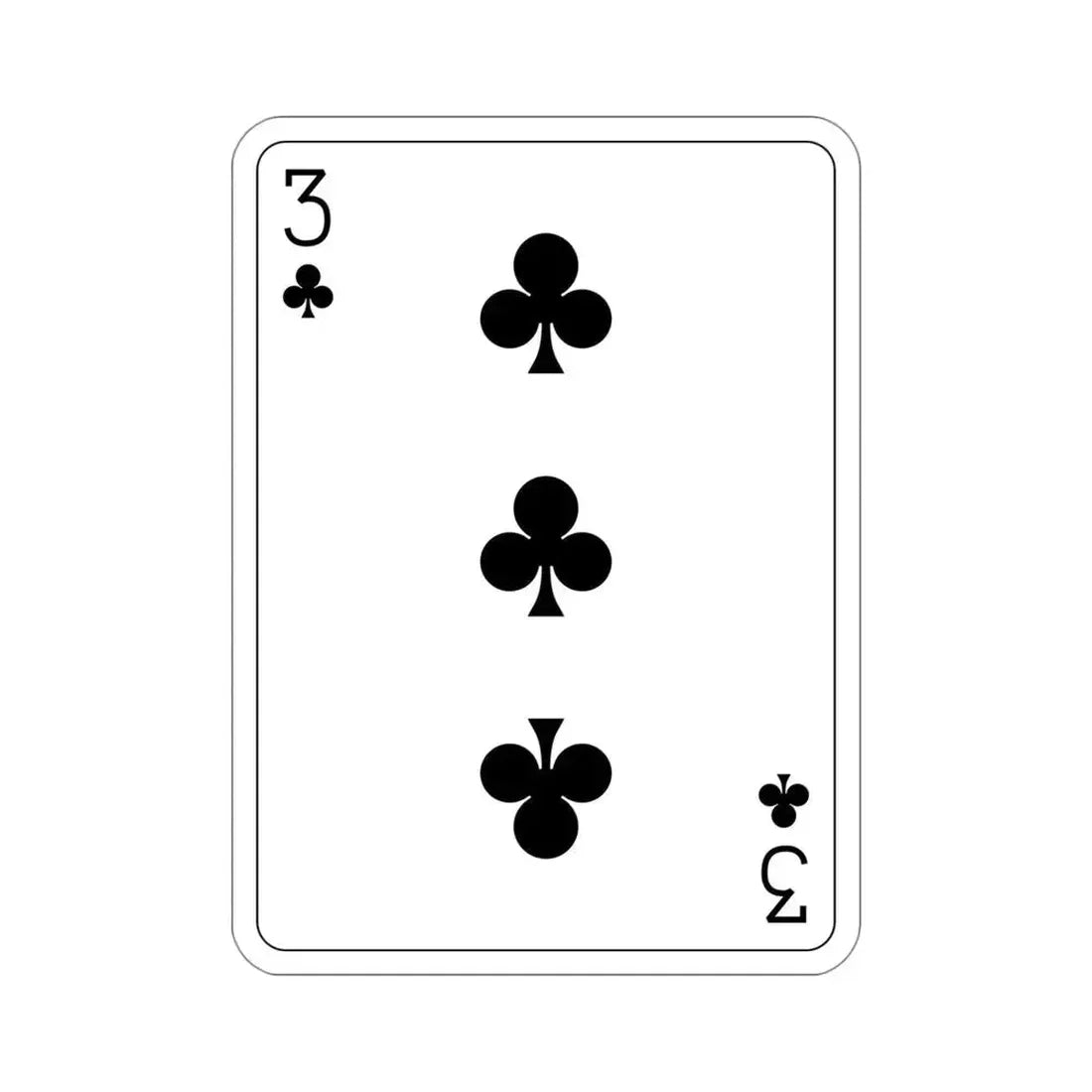 3 of Clubs Playing Card STICKER Vinyl Die-Cut Decal - The Sticker Space