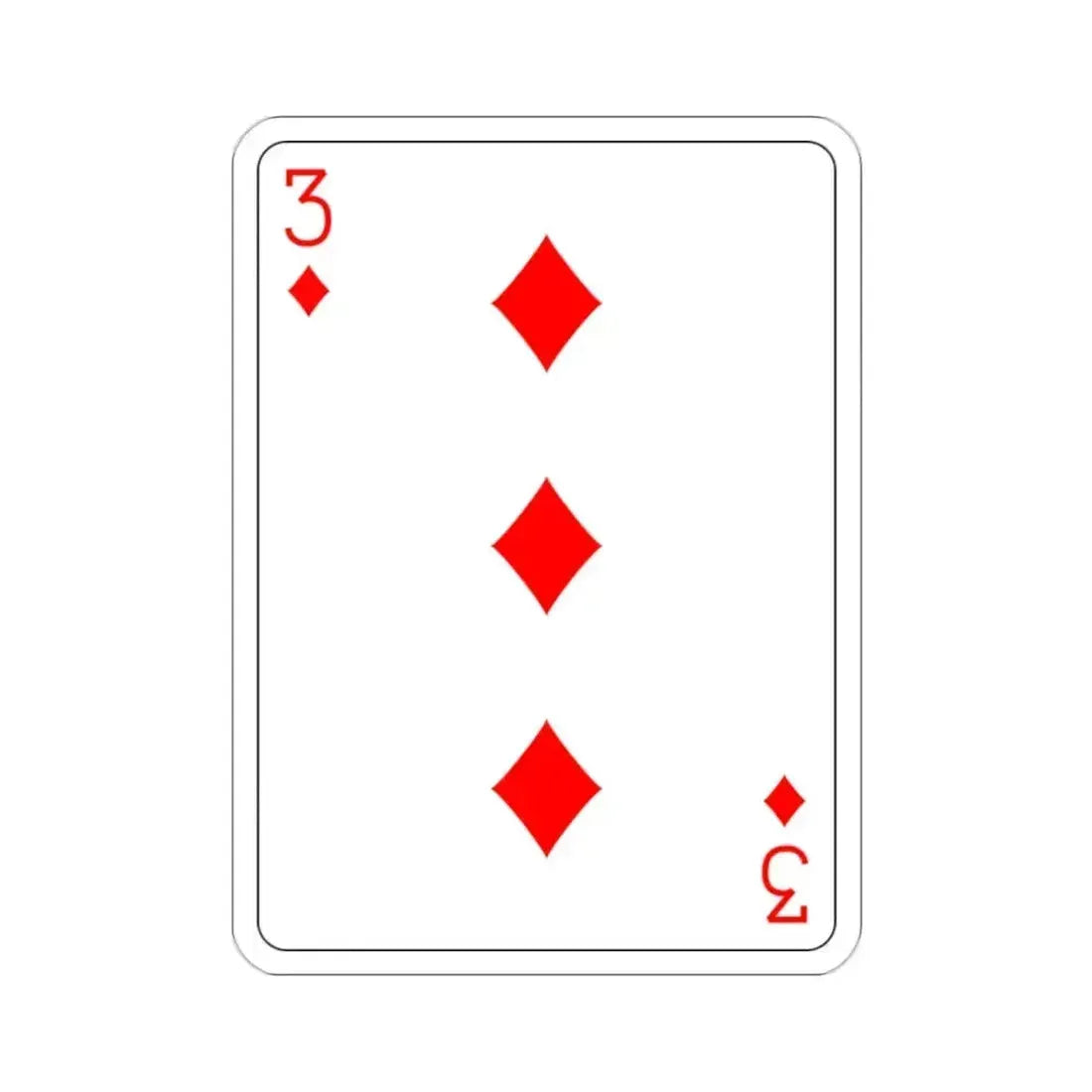 3 of Diamonds Playing Card STICKER Vinyl Die-Cut Decal 2 Inch - The Sticker Space
