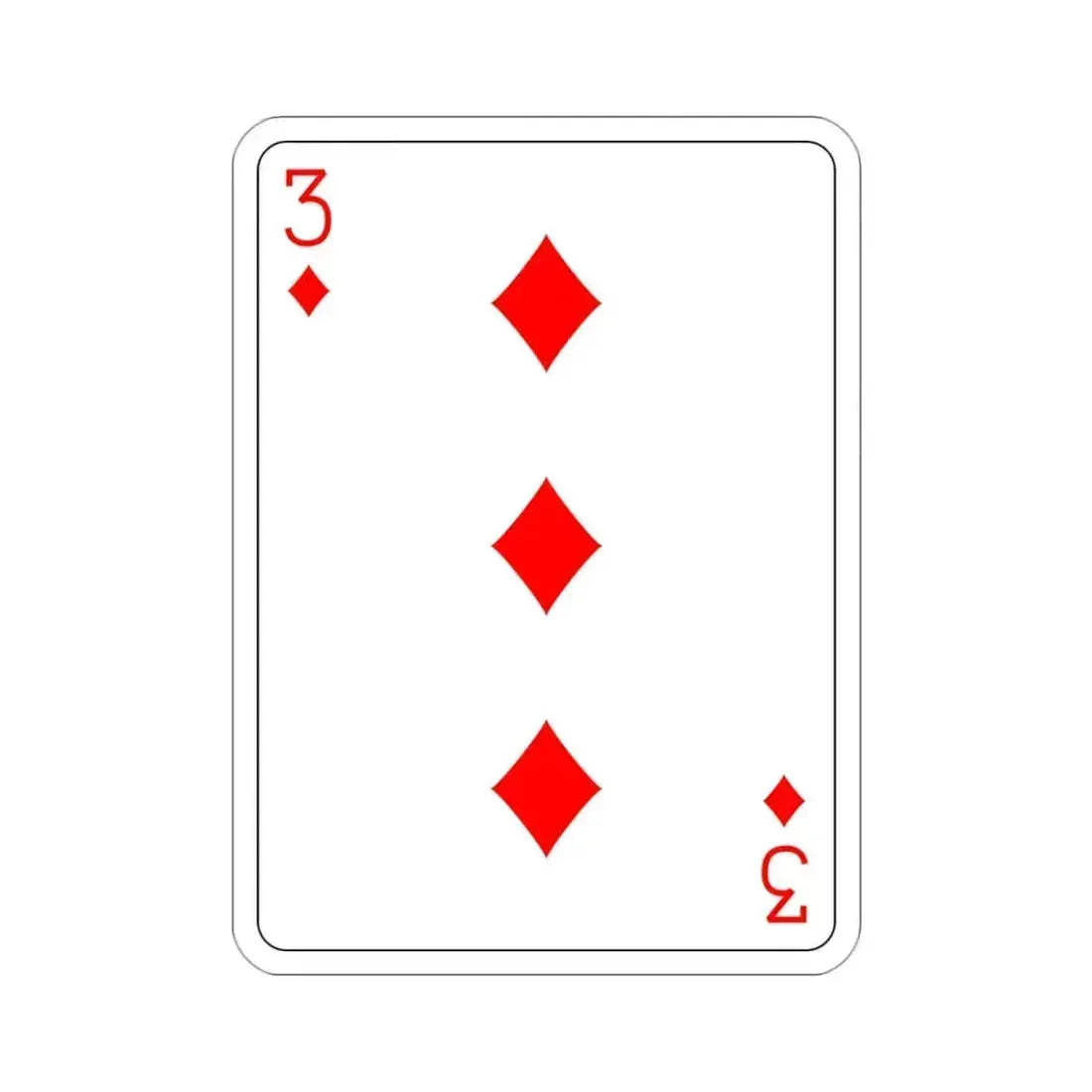 3 of Diamonds Playing Card STICKER Vinyl Die-Cut Decal 3 Inch - The Sticker Space