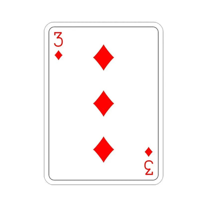 3 of Diamonds Playing Card STICKER Vinyl Die-Cut Decal 3 Inch - The Sticker Space