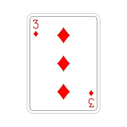 3 of Diamonds Playing Card STICKER Vinyl Die-Cut Decal 4 Inch - The Sticker Space