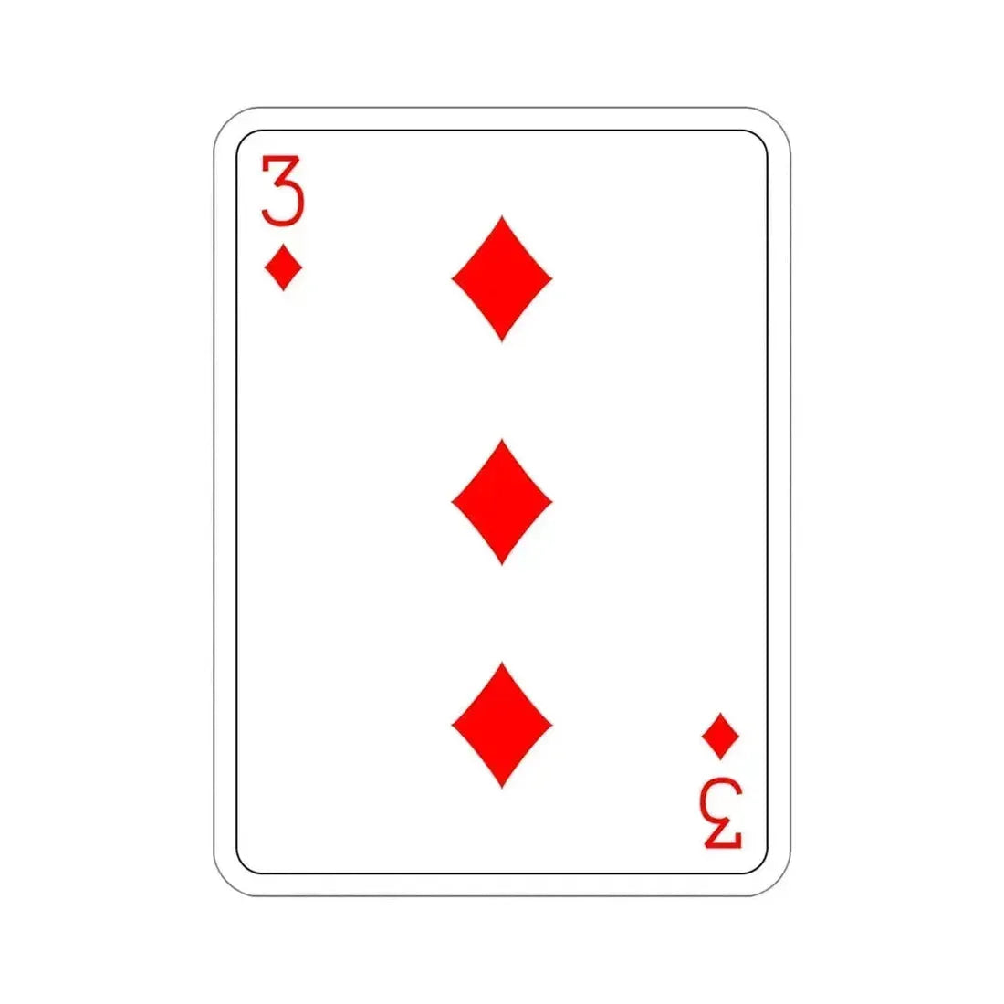 3 of Diamonds Playing Card STICKER Vinyl Die-Cut Decal 5 Inch - The Sticker Space