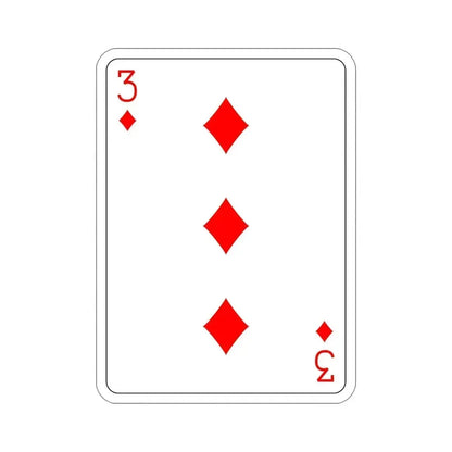 3 of Diamonds Playing Card STICKER Vinyl Die-Cut Decal 5 Inch - The Sticker Space