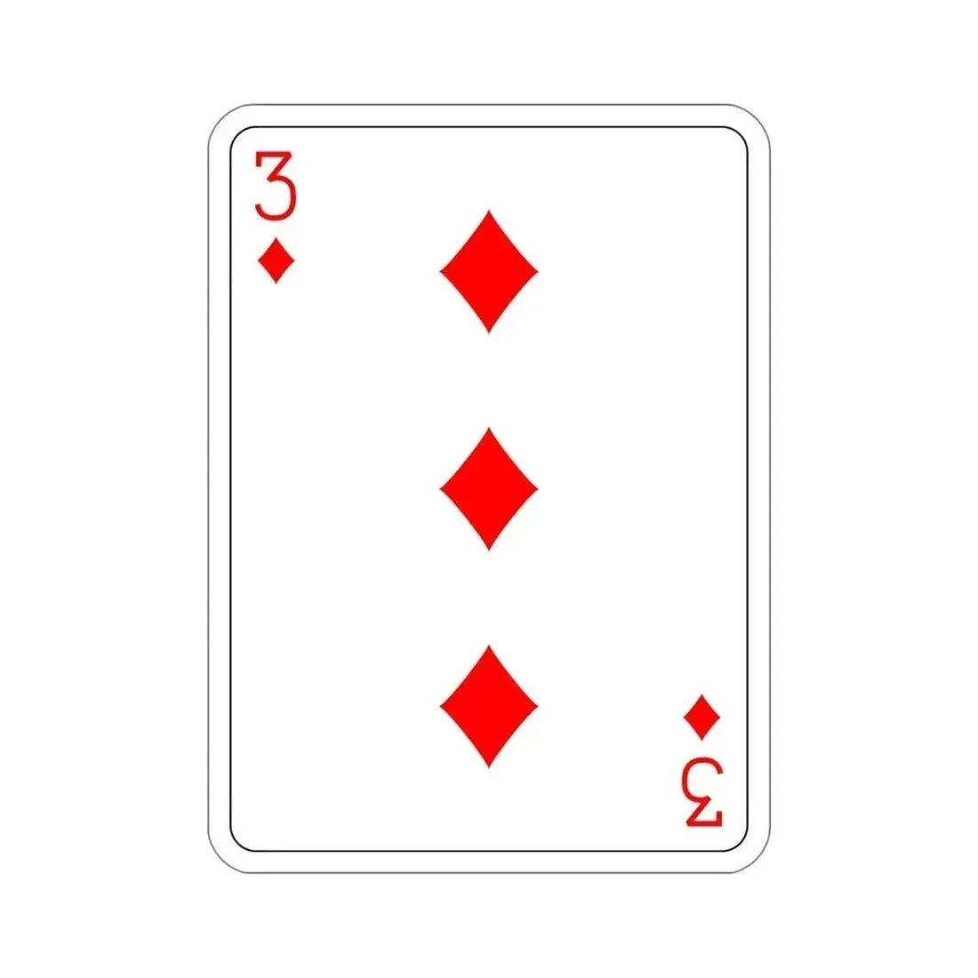 3 of Diamonds Playing Card STICKER Vinyl Die-Cut Decal 6 Inch - The Sticker Space