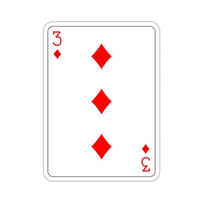 3 of Diamonds Playing Card STICKER Vinyl Die-Cut Decal 6 Inch - The Sticker Space