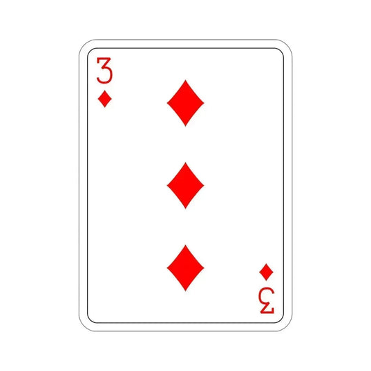 3 of Diamonds Playing Card STICKER Vinyl Die-Cut Decal 6 Inch - The Sticker Space
