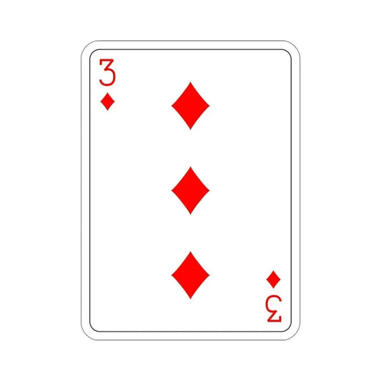 3 of Diamonds Playing Card STICKER Vinyl Die-Cut Decal 6 Inch - The Sticker Space