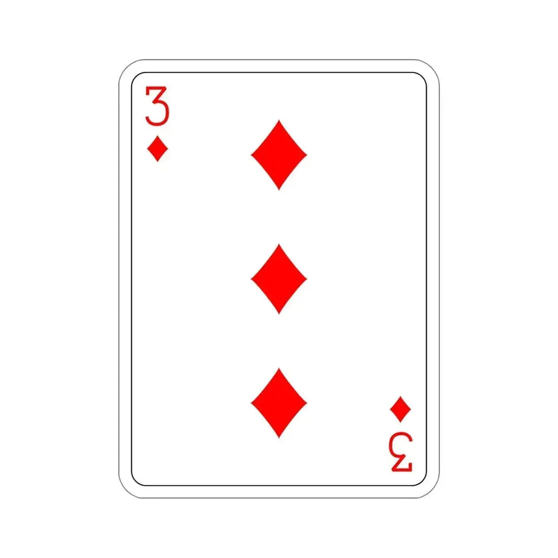3 of Diamonds Playing Card STICKER Vinyl Die-Cut Decal - The Sticker Space