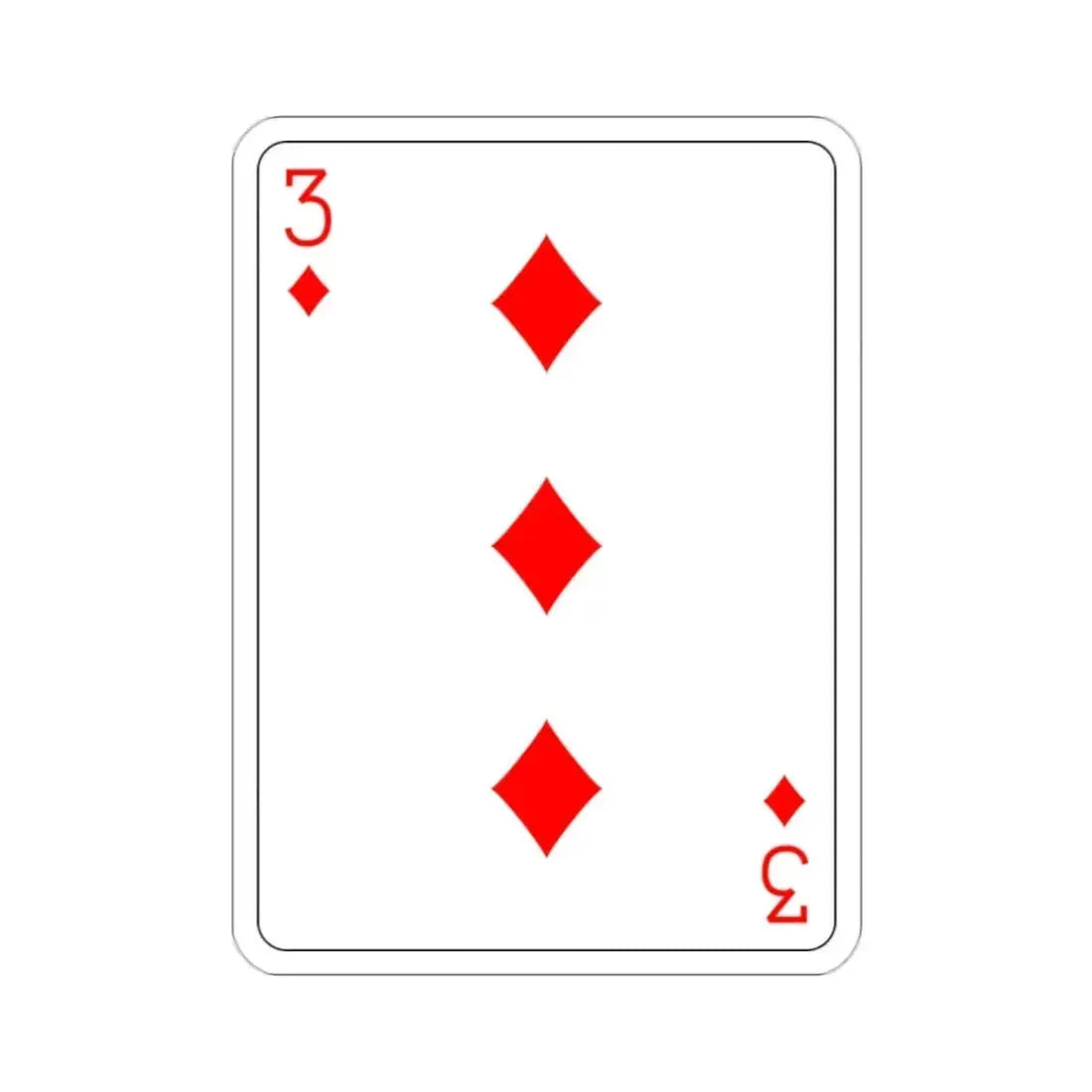 3 of Diamonds Playing Card STICKER Vinyl Die-Cut Decal - The Sticker Space