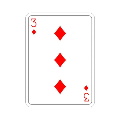 3 of Diamonds Playing Card STICKER Vinyl Die-Cut Decal - The Sticker Space