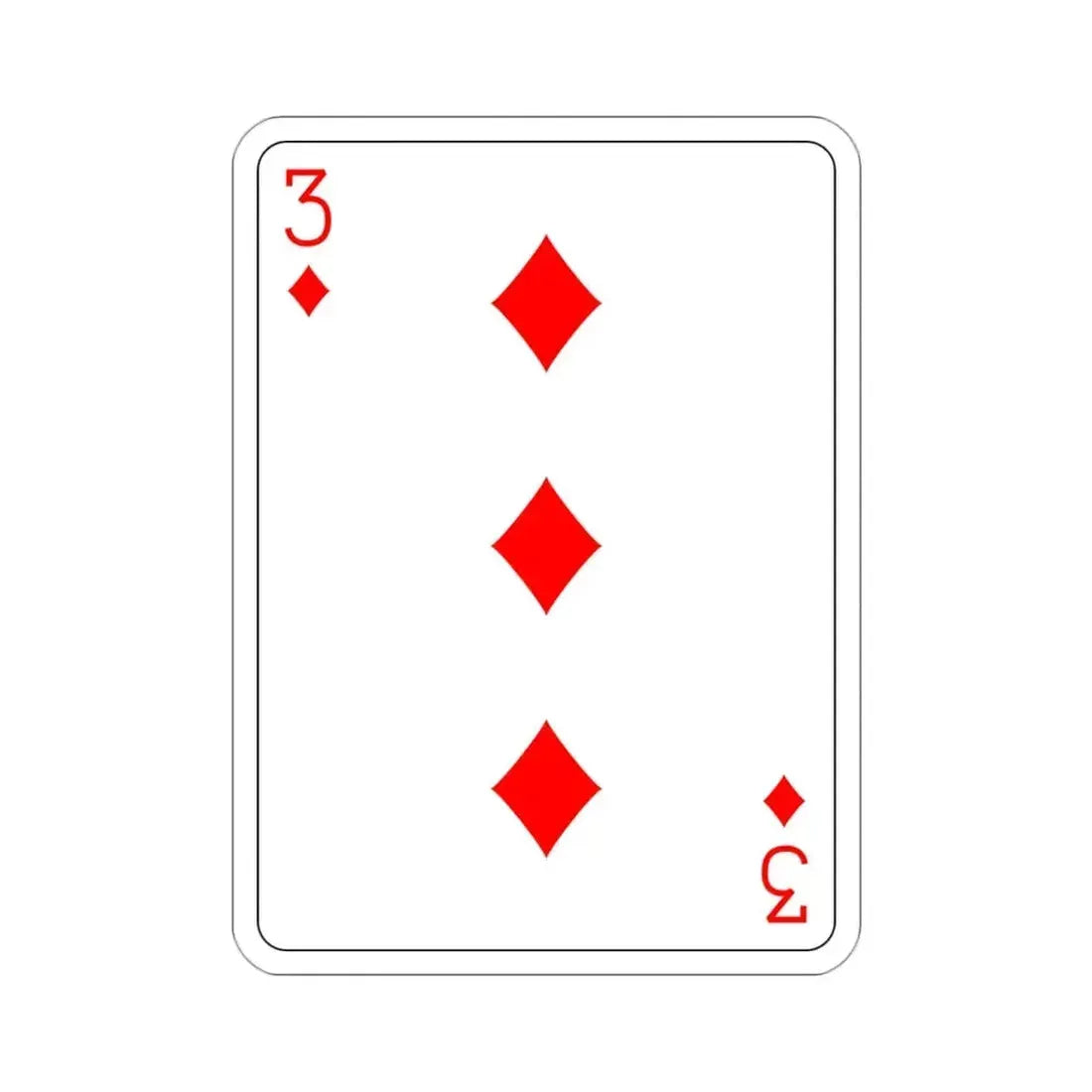 3 of Diamonds Playing Card STICKER Vinyl Die-Cut Decal - The Sticker Space