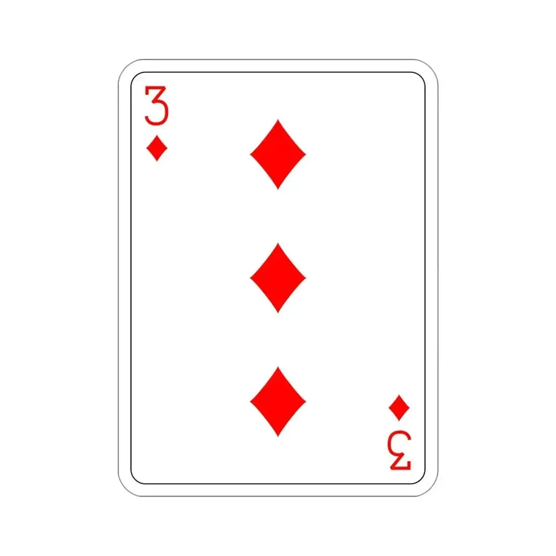3 of Diamonds Playing Card STICKER Vinyl Die-Cut Decal - The Sticker Space