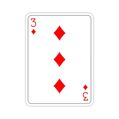 3 of Diamonds Playing Card STICKER Vinyl Die-Cut Decal - The Sticker Space