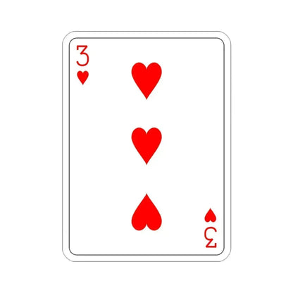 3 of Hearts Playing Card STICKER Vinyl Die-Cut Decal 3 Inch - The Sticker Space