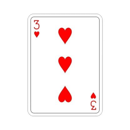 3 of Hearts Playing Card STICKER Vinyl Die-Cut Decal 3 Inch - The Sticker Space