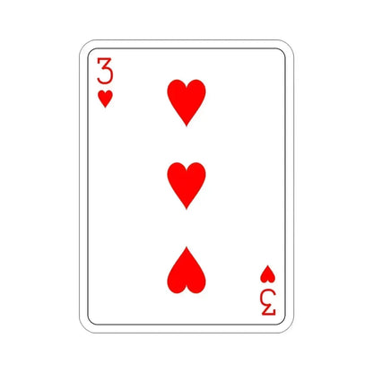 3 of Hearts Playing Card STICKER Vinyl Die-Cut Decal 4 Inch - The Sticker Space