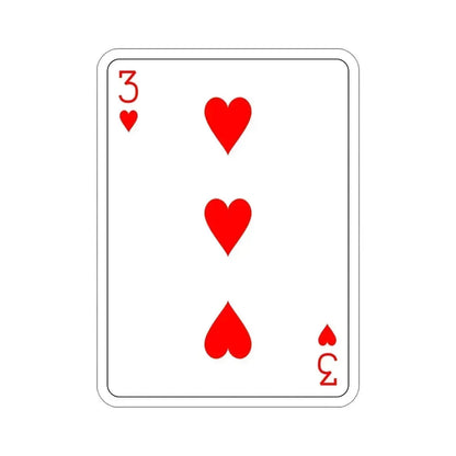 3 of Hearts Playing Card STICKER Vinyl Die-Cut Decal 5 Inch - The Sticker Space
