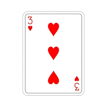 3 of Hearts Playing Card STICKER Vinyl Die-Cut Decal 6 Inch - The Sticker Space