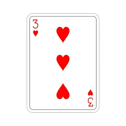 3 of Hearts Playing Card STICKER Vinyl Die-Cut Decal - The Sticker Space